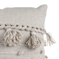 Gray Pulled Knot 20X20 Hand Woven Filled Outdoor Pillow - Foreside Home & Garden -Decor Home Life Store GUEST bea51219 b9b8 49e2 899f dfee091df642