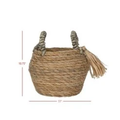 Brown Basket Woven Seagrass & Corn Husk By Foreside Home & Garden -Decor Home Life Store GUEST bfcf1db0 2763 43c7 a35f 471d7d5756b8