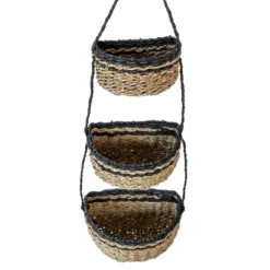 3-Tiered Hanging Basket Black Seagrass & Rope By Foreside Home & Garden -Decor Home Life Store GUEST c2f505b8 0ad5 4096 b024 eb3dd55d5e19