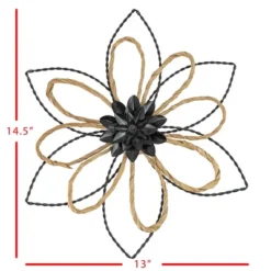 Black Flower Metal & Reed Wall Art - Foreside Home & Garden -Decor Home Life Store GUEST c329ff4a 18cd 4476 9820 3346ac5effdb