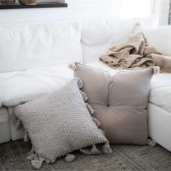 Taupe 30X30 Hand Woven Filled Oversized Pillow - Foreside Home & Garden -Decor Home Life Store GUEST c56d8cd4 027a 4003 8102 59308ac887c3