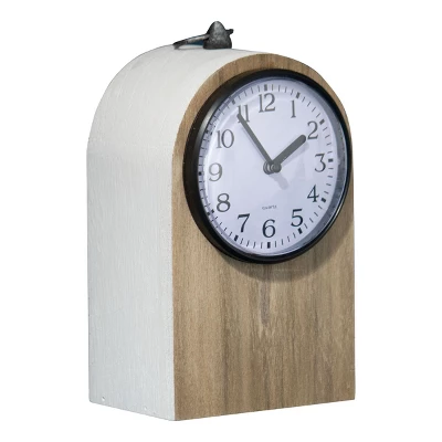 Rustic White Wood Battery Operated Table Clock - Foreside Home & Garden 3 Rustic White Wood Battery Operated Table Clock - Foreside Home & Garden