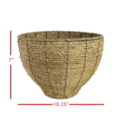 Small Dry Basket Planter Seagrass & Metal - Foreside Home & Garden -Decor Home Life Store GUEST c6d775d3 319e 4127 bc32 6a3e02eb10db