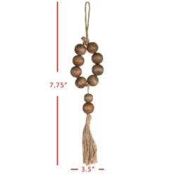 Natural Wood & Jute Beaded Tassel - Foreside Home & Garden -Decor Home Life Store GUEST daf3d89f e07b 44e6 ae31 6e0f6af46afb