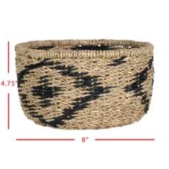 Black Rope & Seagrass Basket - Foreside Home & Garden -Decor Home Life Store GUEST dcd71364 06dc 4ac3 9be0 34ceaa04ae09