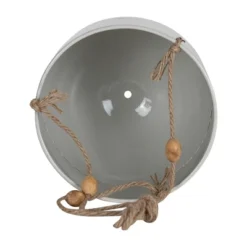 Gray Metal, Rope & Wood Large Hanging Planter - Foreside Home & Garden -Decor Home Life Store GUEST dd0b3c1d 0ba3 434b a089 cf260cb935ed