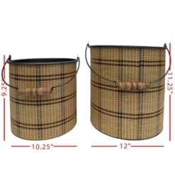 Set Of 2 Brown Metal & Wood Bins - Foreside Home & Garden -Decor Home Life Store GUEST dd530dfd d98d 4fee 8ca2 890d564f32f5