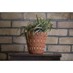 Natural Handthrown Terracotta Planter With Woven Rattan Accents - Foreside Home & Garden -Decor Home Life Store GUEST de745b0d eef9 4aeb bd85 c164cf1bdeff