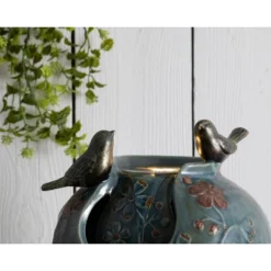 Blue Verdigris Bird Indoor Water Fountain With LED Light And Pump - Foreside Home & Garden -Decor Home Life Store GUEST e14f2a4a cf51 4d3a bf24 71ea8a14b396