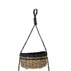 3-Tiered Hanging Basket Black Seagrass & Rope By Foreside Home & Garden -Decor Home Life Store GUEST e5f98545 3a8c 4e95 9834 3cb776b76a93