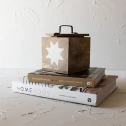 Barn Quilt Trinket Box With Lid Wood, Metal & White Resin By Foreside Home & Garden