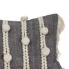 Gray Striped Hand Woven 14x22" Cotton Decorative Throw Pillow With Hand Tied Fringe And Pom Poms - Foreside Home & Garden -Decor Home Life Store GUEST ee4d8661 2c8a 48b5 b6b5 a0ea6b636e86