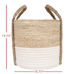 Natural Woven White Seagrass & Rope Basket - Foreside Home & Garden -Decor Home Life Store GUEST ef1efdae 519b 4c2c afd7 a931d1028a90