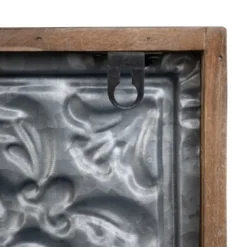 Whitewashed Tin Tile With Wood Frame Wall Decor - Foreside Home & Garden -Decor Home Life Store GUEST f0089633 2b51 460e bc29 ec9250afd6a3