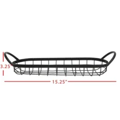 Oblong Black Metal Basket - Foreside Home & Garden -Decor Home Life Store GUEST f0f5b025 7369 46f4 9a4f f21c1f76e53d