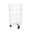 White Metal Rolling Basket - Foreside Home & Garden -Decor Home Life Store GUEST f56761ef c099 4b44 905a 8ec6867c62bc
