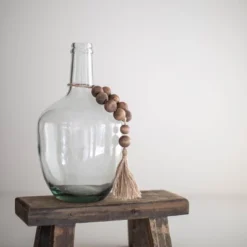 Natural Wood & Jute Beaded Tassel - Foreside Home & Garden -Decor Home Life Store GUEST fcf28f67 999a 4e68 8aba 661fe93828e5