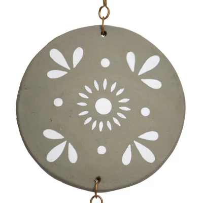 Gray Terracotta & Metal Wall Hanging - Foreside Home & Garden 4 Gray Terracotta & Metal Wall Hanging - Foreside Home & Garden - Image 2