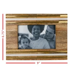 Gold Metal & White Resin Strip 4X6 Photo Frame - Foreside Home & Garden -Decor Home Life Store GUEST ff71deab 3404 4554 b7af 603a9937c75c